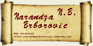 Narandža Brborović vizit kartica